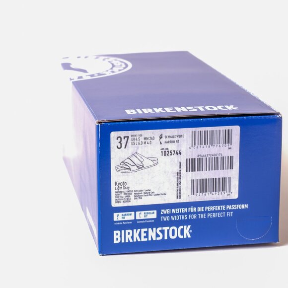 Birkenstock Kyoto Light Gray 37N US 6 UK 4.5 Sandals Narrow Wool Felt Leather - Picture 2 of 5